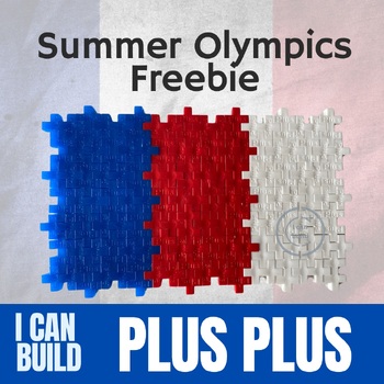 Preview of Free Plus Plus Blocks Summer Olympics Kindergarten activity Build 2D French Flag