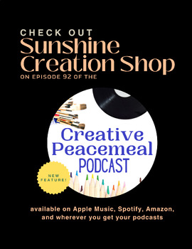 Preview of Free Podcast Episode | Sunshine Creation Shop on Creative Peacemeal Podcast| SEL