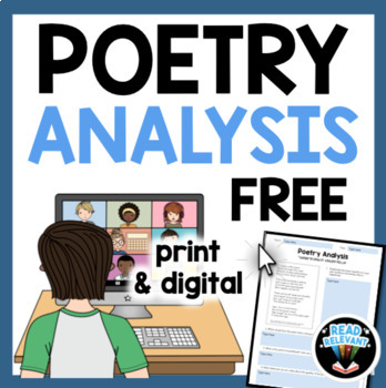 Preview of Free Poetry Activities | Poetry Analysis worksheets for Google and print