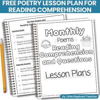 Preview of Free Poetry Lesson for Fluency Poems and Reading Comprehension with Questions