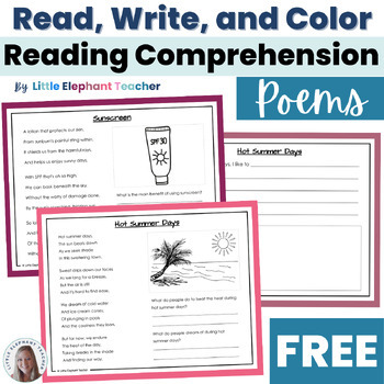Preview of Free Poetry, Monthly Fluency Poems and Reading Comprehension with Questions