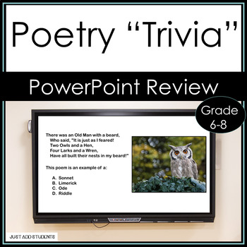 Preview of Poetry Terms PowerPoint Review Trivia Slides