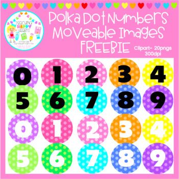 Preview of Free Polka Dot Numbers Moveable Clipart