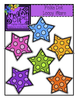 Preview of {Free} Polka Dot Stars {Creative Clips Digital Clipart}