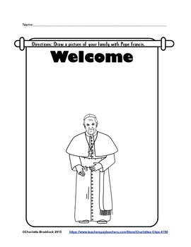Preview of Free Pope Francis Printable too from Charlotte's Clips