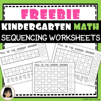 Preview of Free PreK-K Math worksheets for sequencing numbers