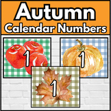 Free Preppy Autumn Calendar Numbers Watercolor Gingham