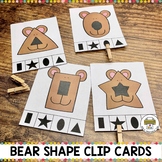 Free Preschool Bear Shape Clip Cards
