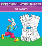 Preschool Worksheets (20 Pages) Distance Learning (No Prep)
