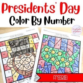 Preview of Free Presidents Day and Election Day Color By Number