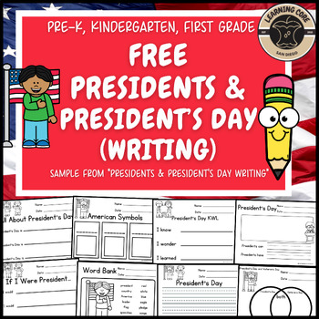 Preview of Free Presidents and President's Day Writing PreK Kindergarten First Grade TK UTK