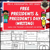 Free Presidents and President's Day Writing PreK Kindergar