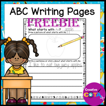 Preview of Free No Prep Occupational Therapy ABC Writing Prompt Worksheets