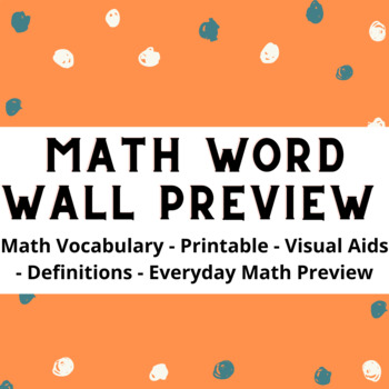 Preview of Free Preview - Unit 1 - Everyday Math Word Wall - Vocabulary
