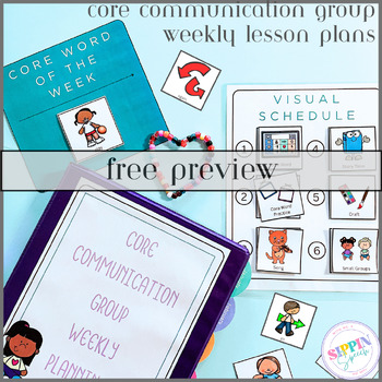 Preview of Free Preview of my Core Communication Group Weekly Lesson Plans