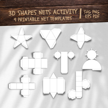 Preview of Free Printable 3D Shape Nets Activity