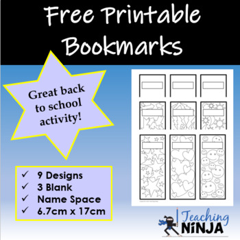 free printable bookmarks by ms lacey the teaching ninja tpt