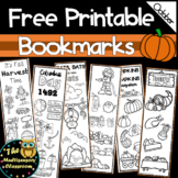 Free Printable Bookmarks: October