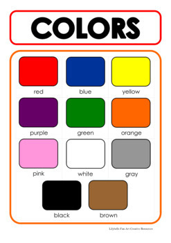 Free Printable Color Chart for Preschool | TpT