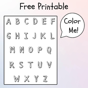 Preview of Free Printable Color Me Alphabet Chart For Pre School & Kindergarten Learning