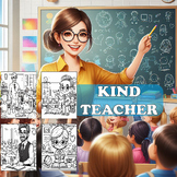 Free Printable Coloring Pages Kind teacher in classroom