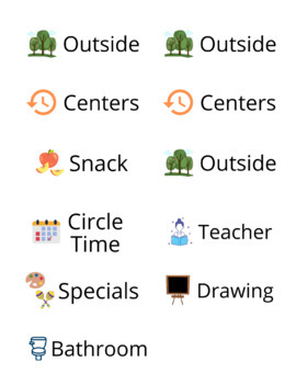 Free Printable Cutouts for Preschool Schedule TPT
