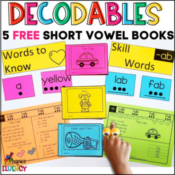 Preview of Free Printable Decodable Books - Free Decodable Books Kindergarten - Short Vowel