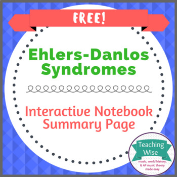 Preview of Free Printable! Ehlers-Danlos Syndrome Interactive Notebook Page