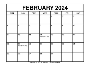 Free Printable February 2024 Calendar Templates by Sharon Gore | TPT