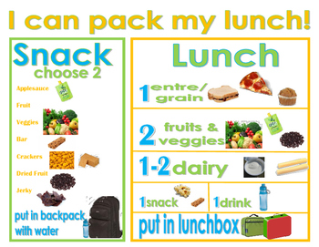 Free Printable- I can pack my lunch! by Victoria Friedrich | TPT