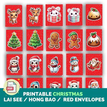 Preview of Free Printable Lai See Envelopes / Hong Bao / Red envelopes