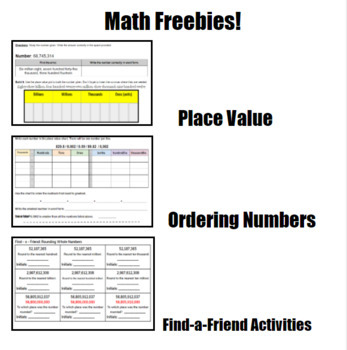 Preview of Free Printable Math Practice: Place Value, Rounding, and Powers of Ten