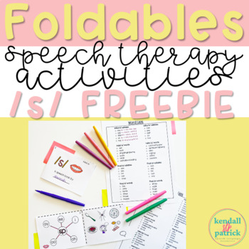 Preview of Free Printable Speech Therapy Worksheets - /s/ Foldables