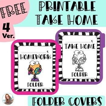 Preview of Free Printable Take Home and Homework Folder Covers, Homework Binder Printable
