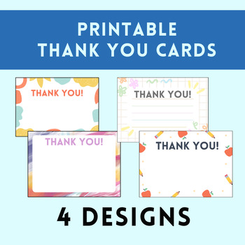 Free Printable Thank You Cards by Gold Star Printables | TPT