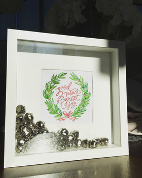 Preview of Free Printable for Christmas Box Frame with Bells