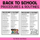 Classroom Procedures and Routines Checklist