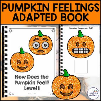 Preview of Free Pumpkin Feelings Adapted Book for Special Education