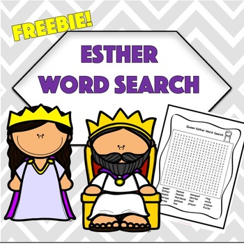 Preview of Queen Esther Word Search for Sunday School