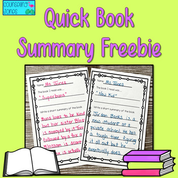 Free: Quick Book Summary by Counseling Jones | TPT