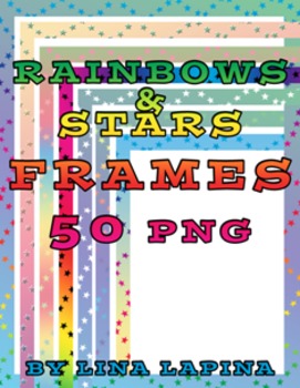 Preview of Free Rainbows & Stars Frames - Commercial & Personal Use