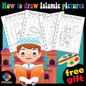 Preview of Free Ramadan gift for children How to draw Islamic activity pages for Muslim kid