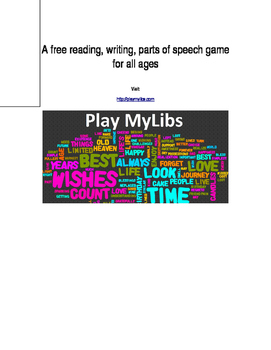 Preview of Free Read, Writing, Parts of Speech Game