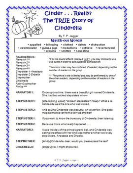 Free Readers' Theater Script ~ Fractured Fairy Tale Cinderella Readers'  Theater