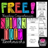 FREE Reading Comprehension Sticky Note Bookmarks