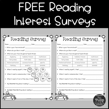 Free Reading Interest Survey {Back to School} by The Tulip Teacher