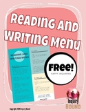 Free - Reading and Writing Menu/Choice Board