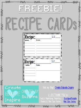 Preview of Free Recipe Cards