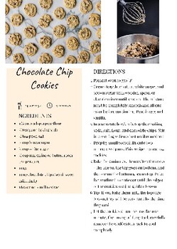 Preview of Free Recipe Pack - Baking Basics - Grades 7-10 - Foods Studies/Home Economics