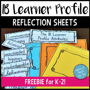 Preview of IB PYP Learner Profile Attributes: Simple reflection blank template (K to 2)